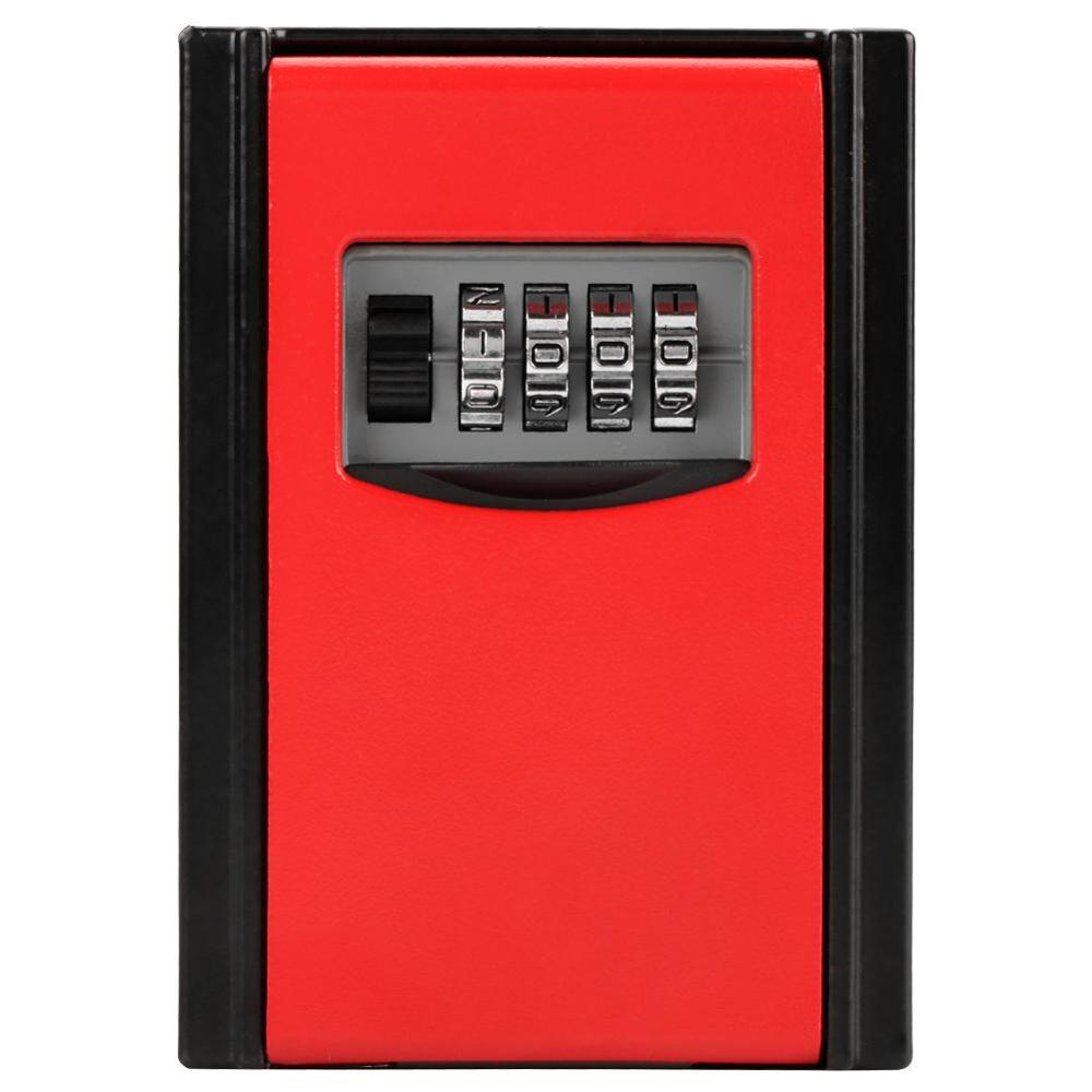 4 Digit Combination Password Lock Safe Box Keys Storage Box Wall Mounted Safety Organizer Boxes Locks