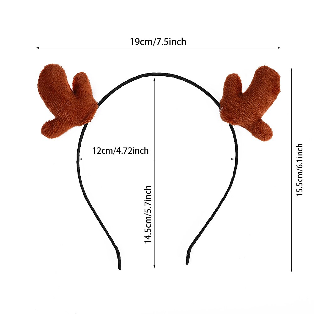 1pc Nette Plüsch Stirnband Elk Geweih Leopard Muster Geweih Stirnband Weihnachten Kopfschmuck Dekoration Mädchen Haar-accessoire: 4