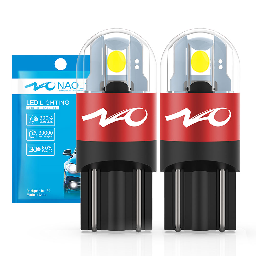 NAO T10 LED W5W ampoule LED 3030 SMD 168 194 5W5 accessoires de voiture feux de dégagement lampe de lecture Auto 12V 6000K blanc ambre rouge moteur: 3000k