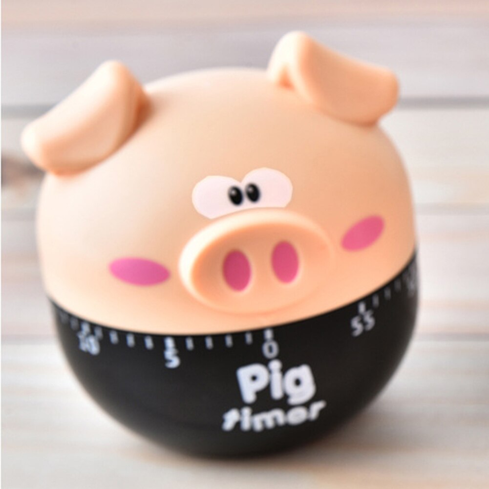 Cartoon Pig Shaped Kitchen Cooking Timer Countdown Machinery Dial Alarm Clock