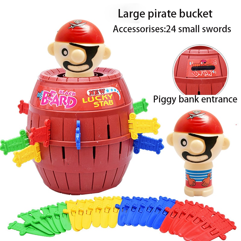 Children Tricky Pirate Barrel Games Multiplayer Two-Player Tiktok Lucky Stab Pop Up Games Funny Novelty Kids Gadget Jokes Game