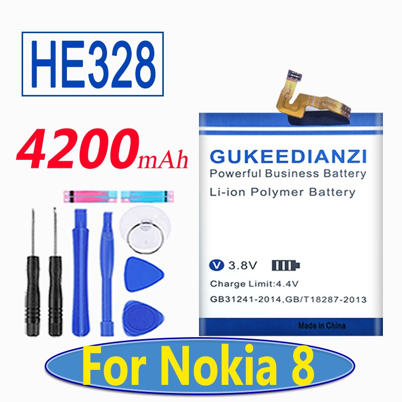 GUKEEDIANZI Batteria Ad Alta Capacità Per Nokia 2 3 5 6 7 7 Plus 8 HE338 HE319 HE321 HE336 HE317 HE335 HE316 HE340 HE346 HE328: HE328