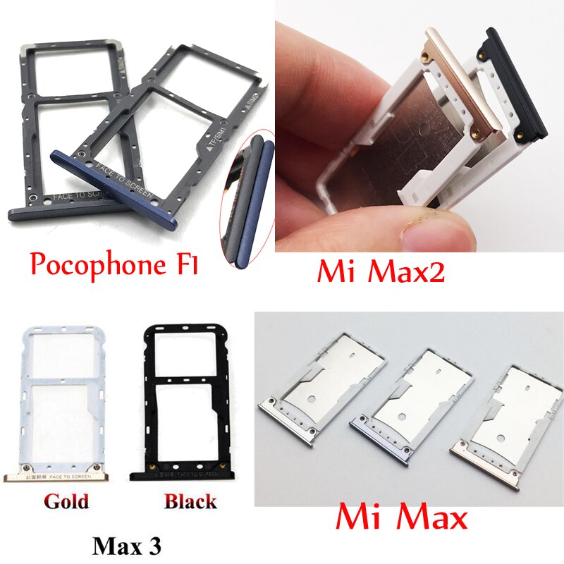 SIM Card Accessories For Xiaomi Mi Max 2 3 Pocophone F1 Sim Card slot tray Holder repair part