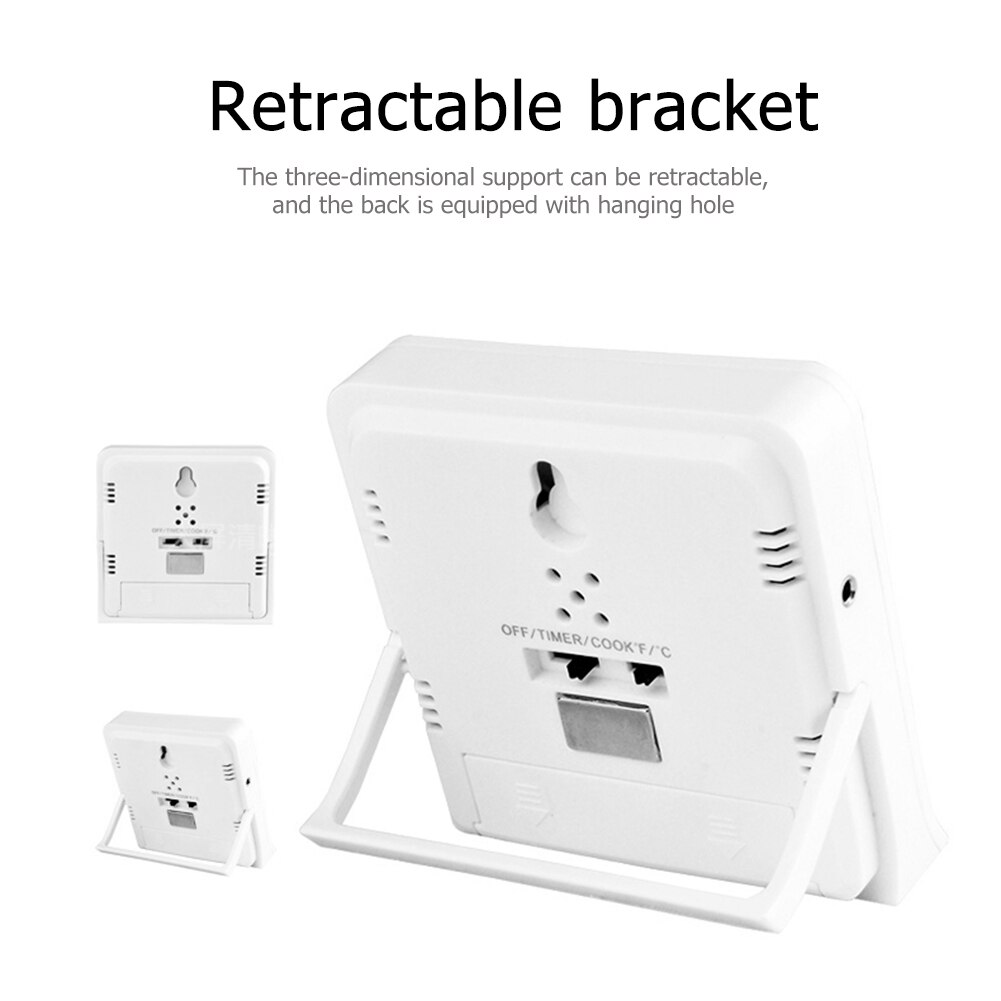 Digital Kitchen Grill Thermometer LCD Display Long Probe Cook Alarm Timer Food Meat Cooking Alarm Timer Measuring Tools