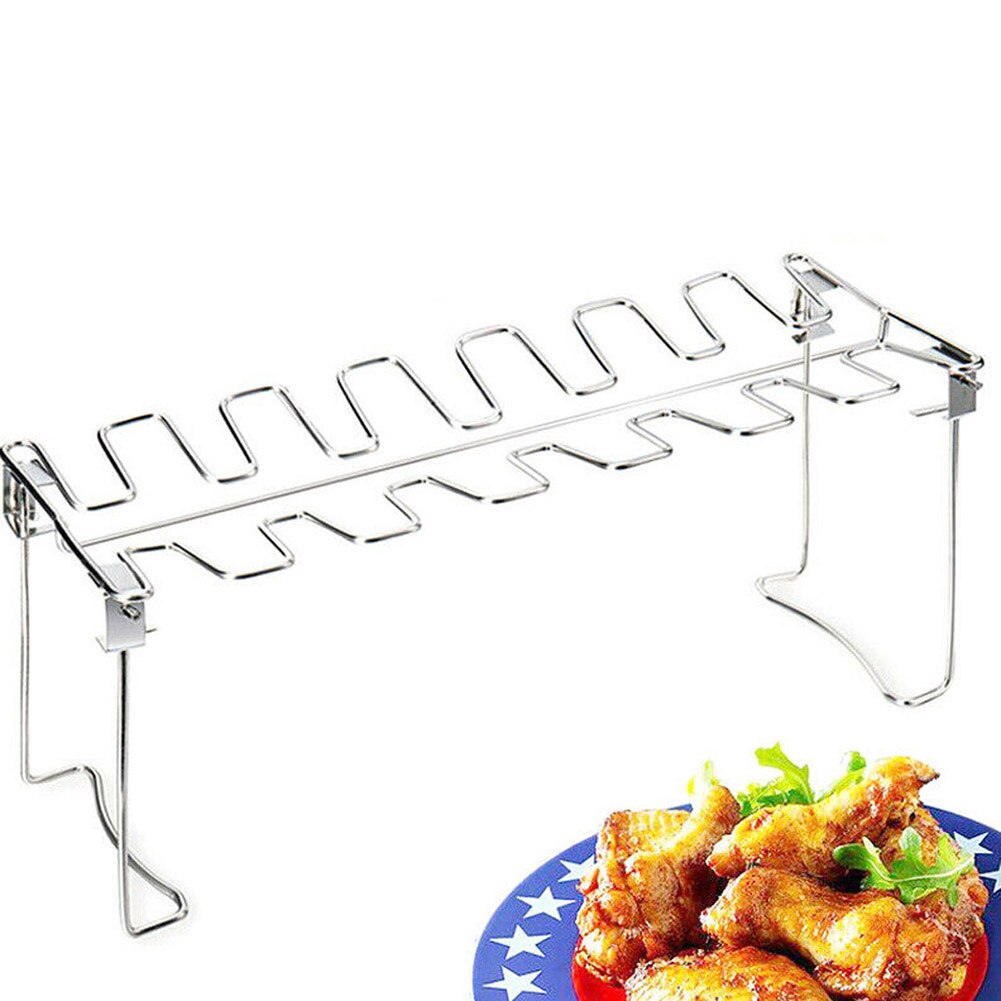 Multi-purpose Chicken Wing and Leg Rack 14 Slot Stainless Steel Chicken Leg Grill Rack Chicken Drumstick Roaster For Oven Grill