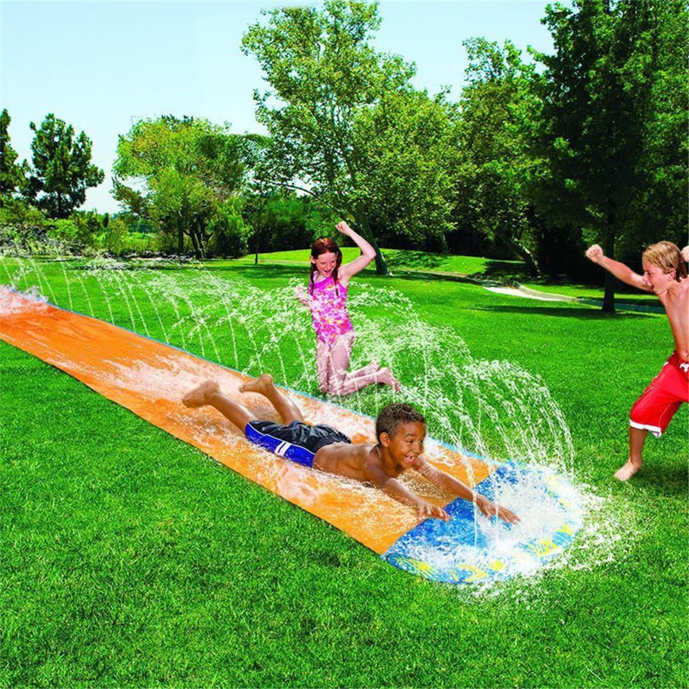 Zomer Opblaasbare Water Slide 20ft Dubbele Racer Zwembad Kids Zomer Park Achtertuin Spelen Fun Outdoor Splash Glijdt N Glijbaan Wave rider