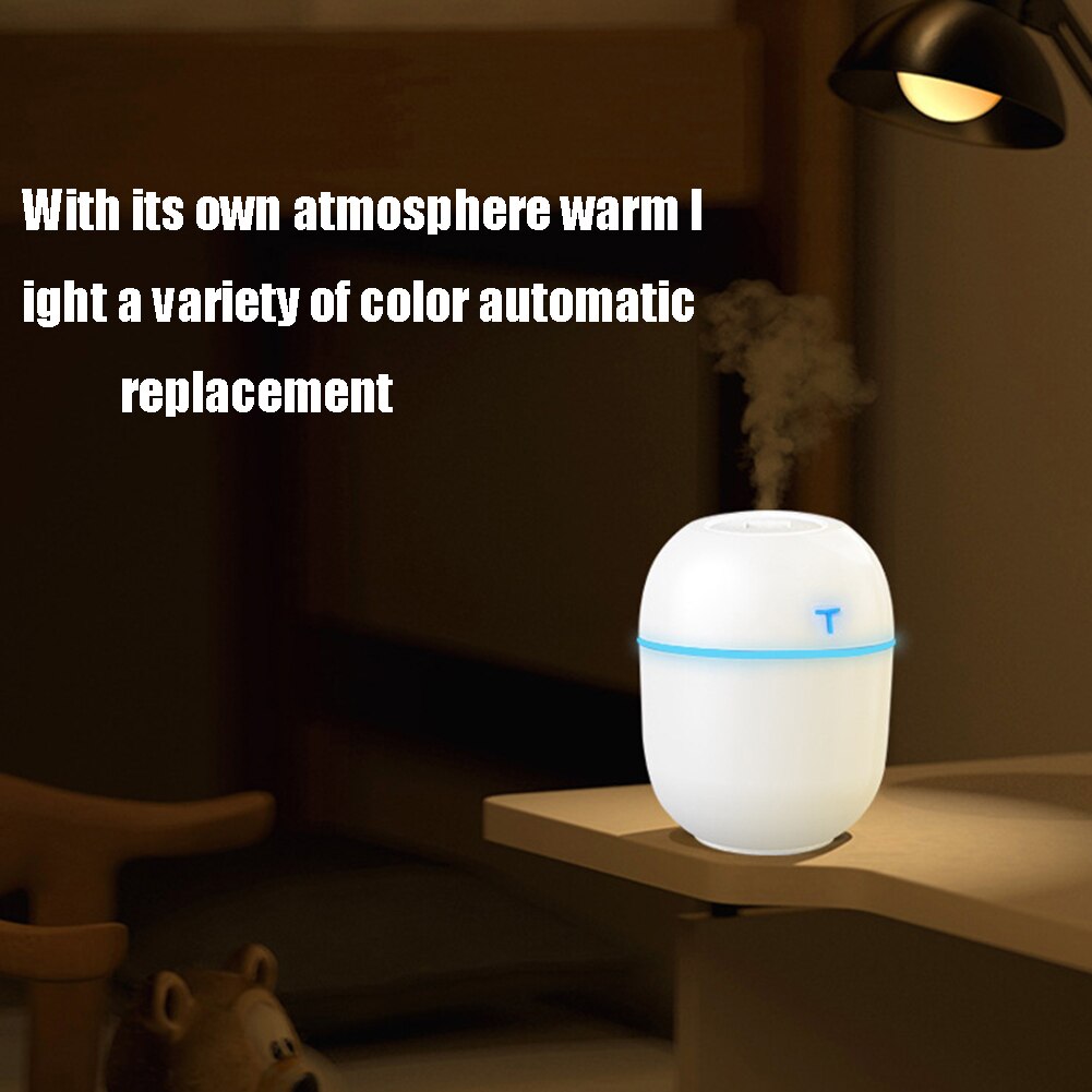 Ultrasone luchtbevochtiger, 220ml essentiële olie diffuser voor thuis, auto, usb-nevelaar, mistmaker met led-nachtlampje