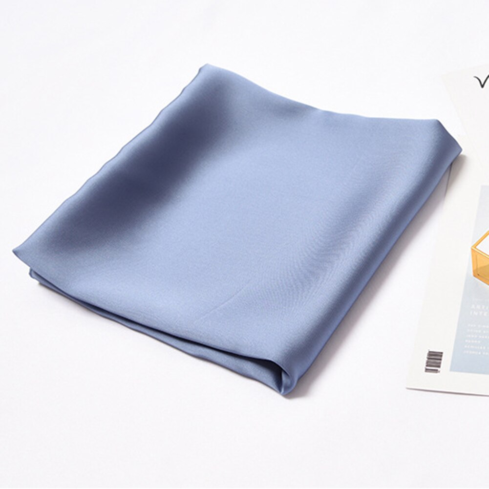 Solid halsduk kvinnor huvudduk för hår rosa grön vit sidenhalsduk dam 70cm*70cm fyrkantiga bandanas dam halsdukar