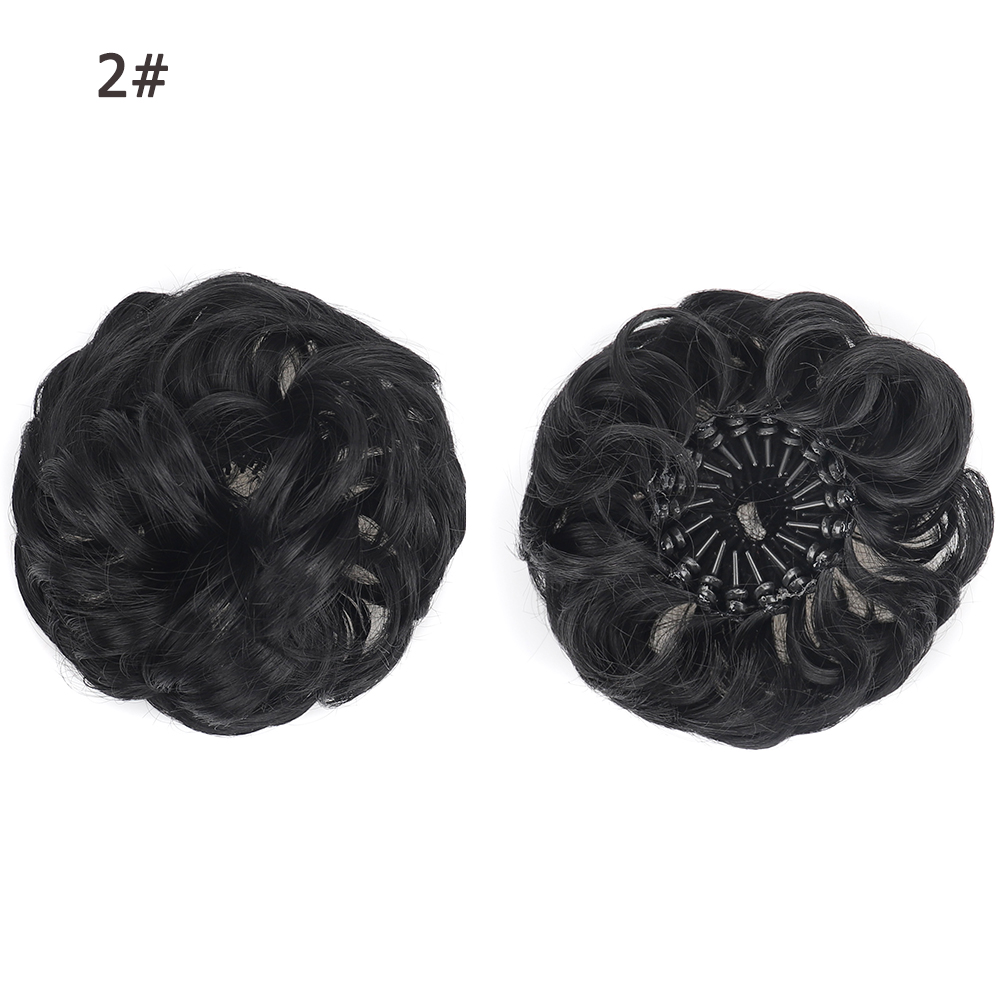 Nueva pieza de pelo de moño desordenado, moño esponjoso sintético en forma de Nido de Pájaro, extensiones de moño de pelo rizado ondulado retráctil para mujeres y niñas: #2