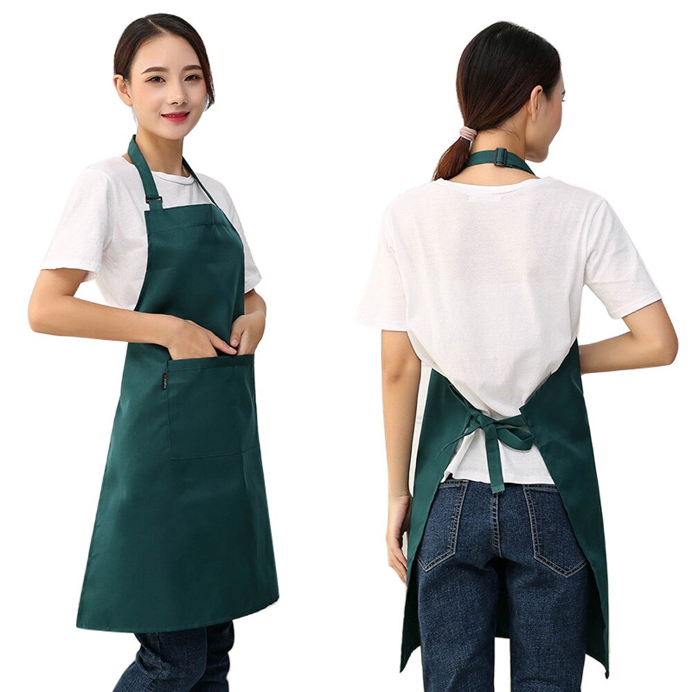 Women Apron With Pockets Kitchen Restaurant Cooking Shop Art Work Apron Korean Waiter Apron Kitchen Cotton Nove15