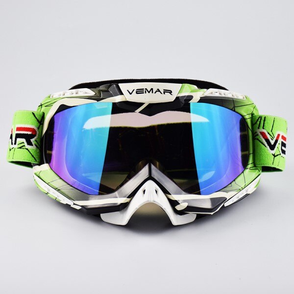 Vemar Motorbril Ski Bril Motorcross Bril Brillen Snowboard Bril Moto Motorbike Dirt Bike Kleurrijke Lens: green