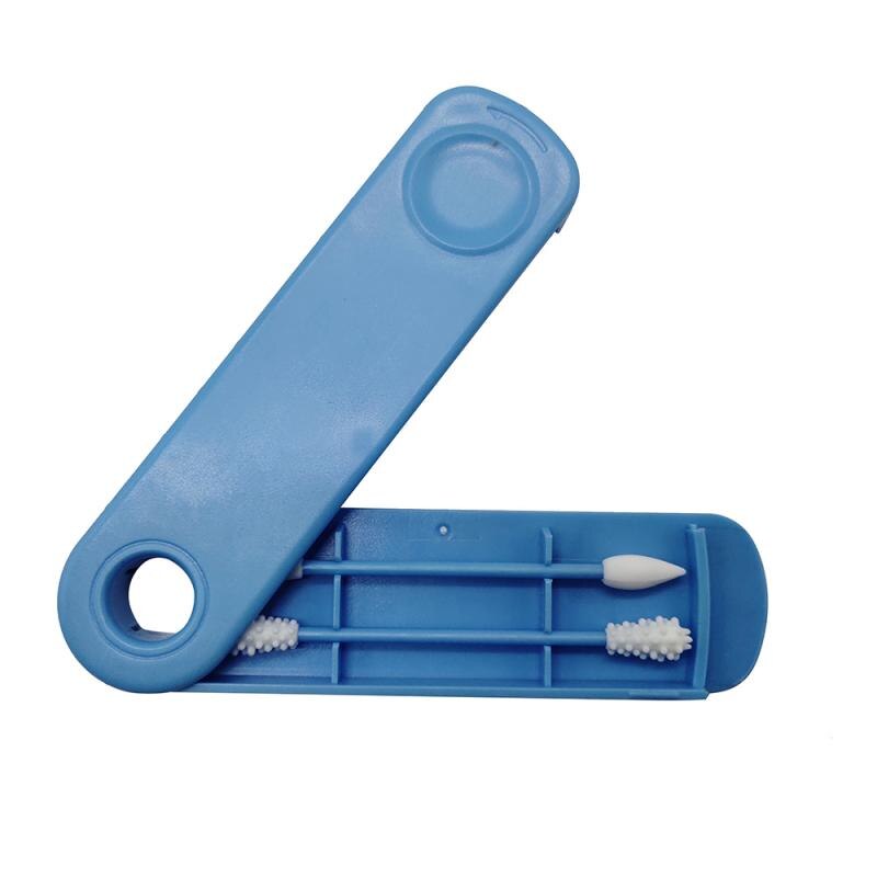 4/2pz tamponi di cotone riutilizzabili pulizia dell'orecchio bastoncini di silicone tamponi di trucco a doppia testa bastoncini strumenti di trucco flessibili morbidi: 03