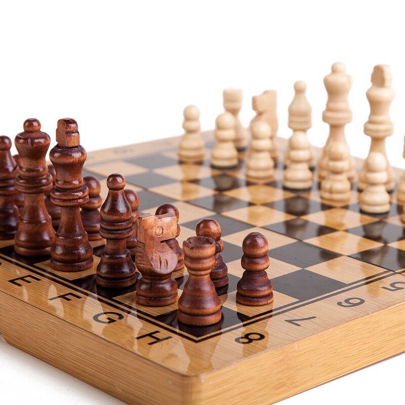 Chess Set Magnetic Chess Board Games 2In1 Wooden Chess Backgammon Set Child Solid Wood Chessboard chess pieces
