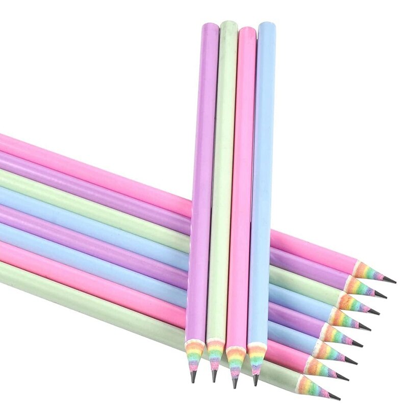 Eco-Friendly Wood &amp; Plastic Free Rainbow Recycled Paper 2 HB Pencils For School And Office Supplies,12-Pack: Default Title