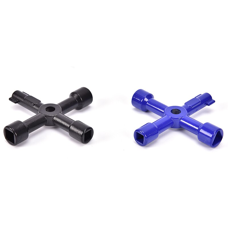 1Pcs 4 Way Utility Service Metal Key For Gas/Electric/Control Board/Panel Black Blue