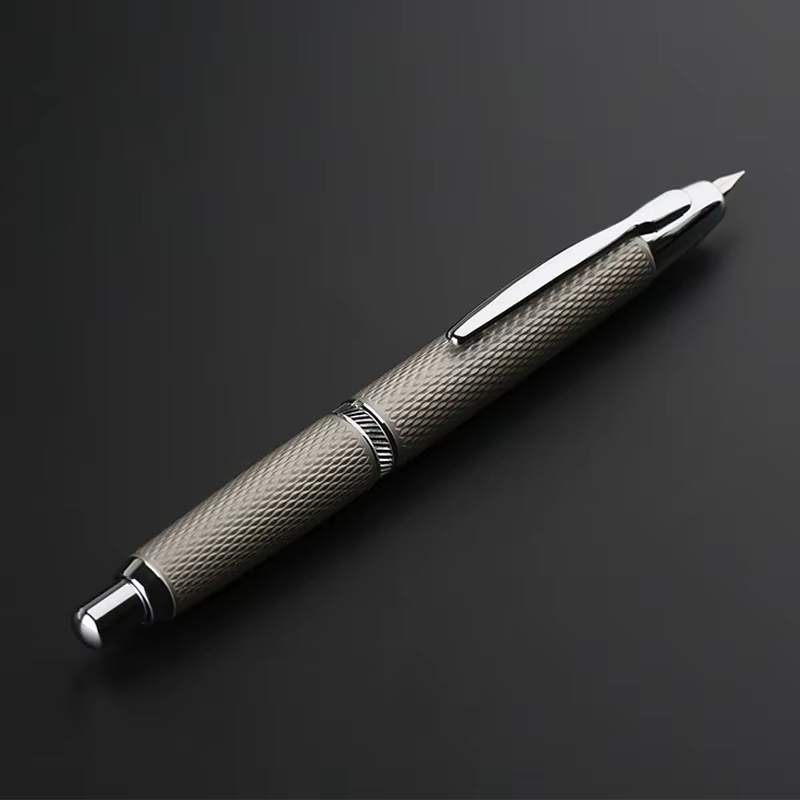 MAJOHN A1 Press Fish Scale Striped Metal Engraving Fountain Pen Retractable WIth Clip/No Clip Ink Pen Office School Writing