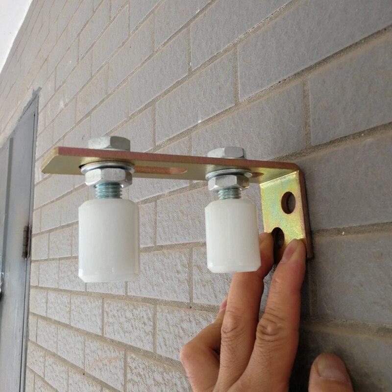 LPSECURITY Sliding Gate Retaining Nylon Roller / Upper Guide Bracket with 2 Nylon Rollers for Gate motor opener