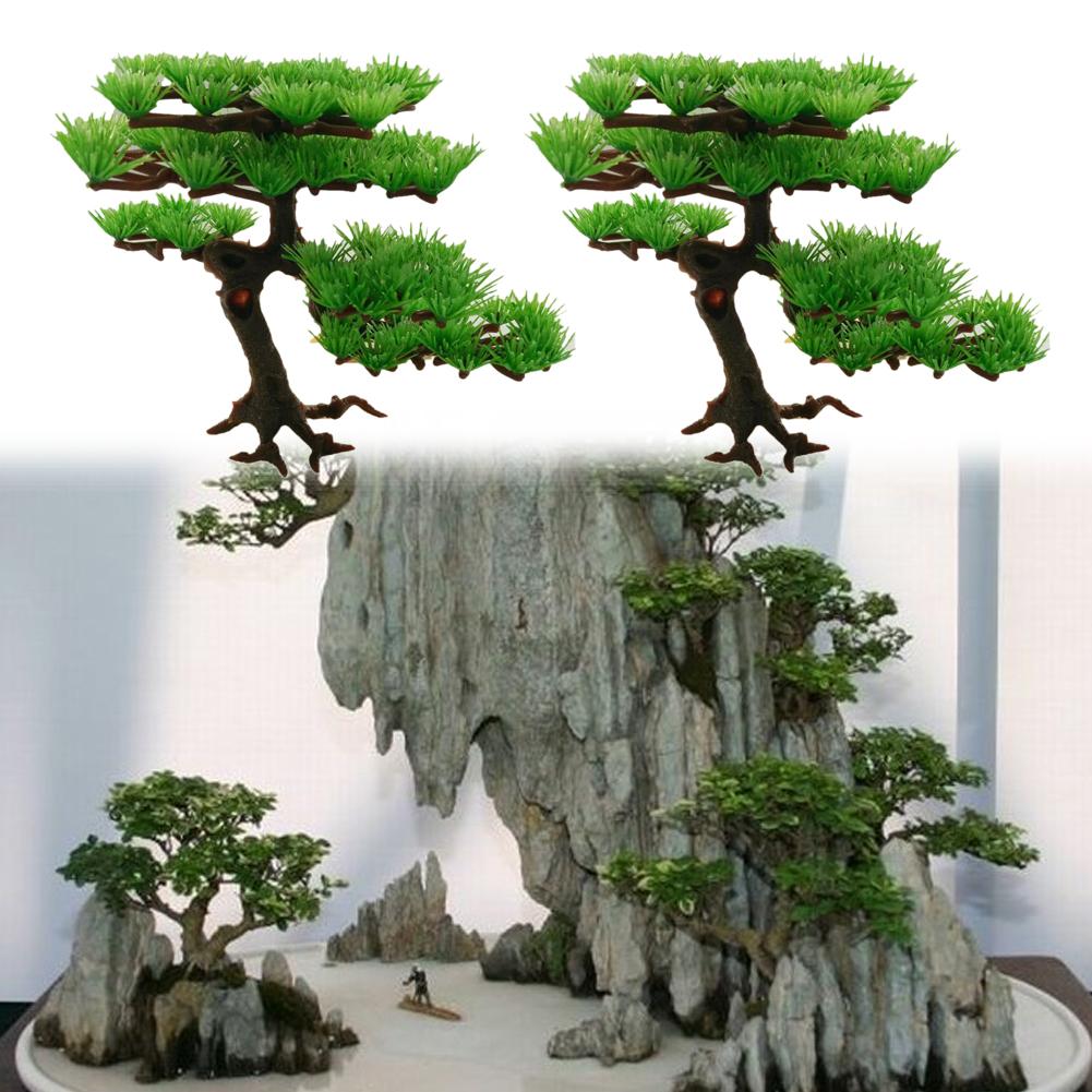 Plastic Plants for Aquarium Bonsai Tree Rockery Artificial Plant Pine Tree Fish Tank Aquarium Ornament