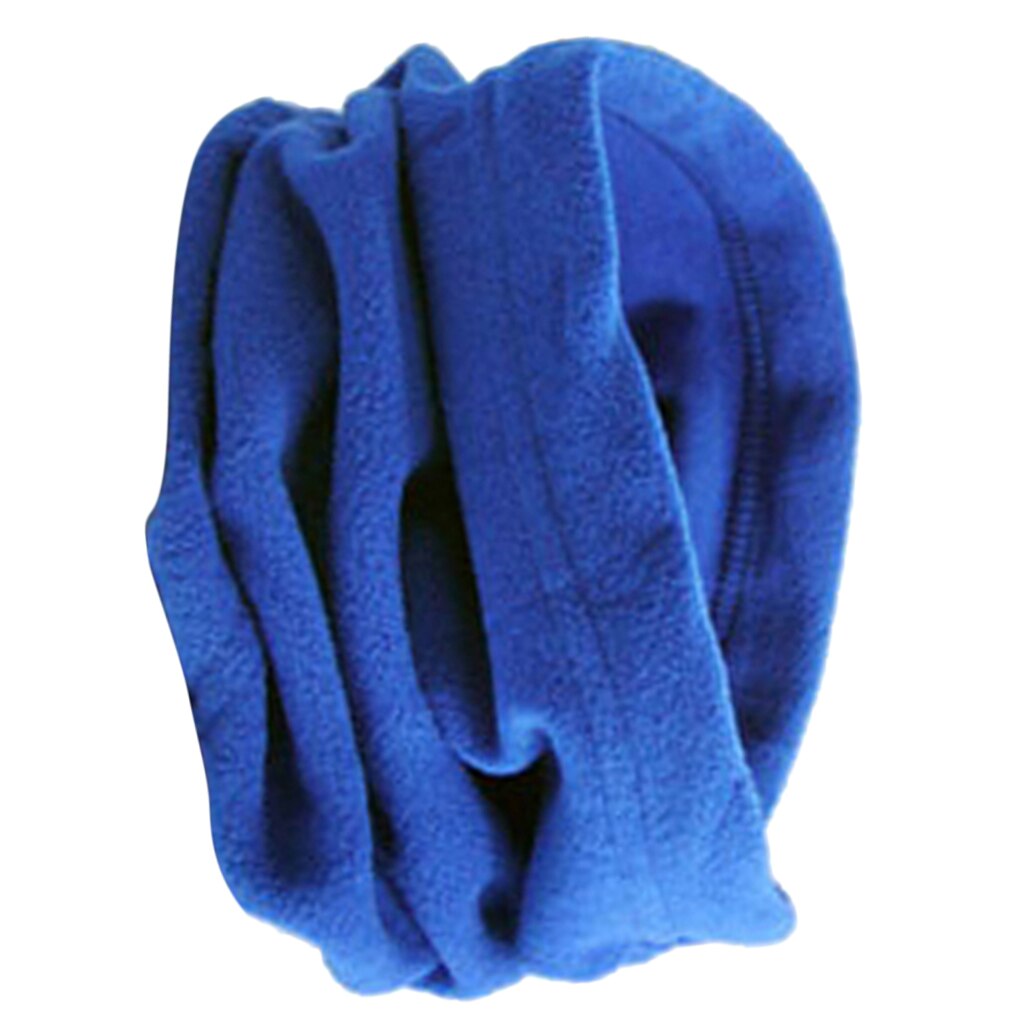 Winter Polar Fleece Man Women Scarf Ring Trendy Neck Warmer Comfy Snood Scarf Ski Motorbike Mask Warm Hat: Royal Blue