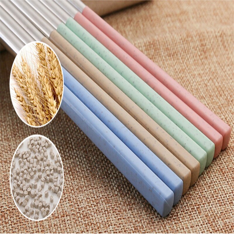 Vacclo Stainless Steel Chopsticks Eco-friendly Mildew Proof Sticks Delicate Domestic Kitchen Tableware for Food Rice Cutlery