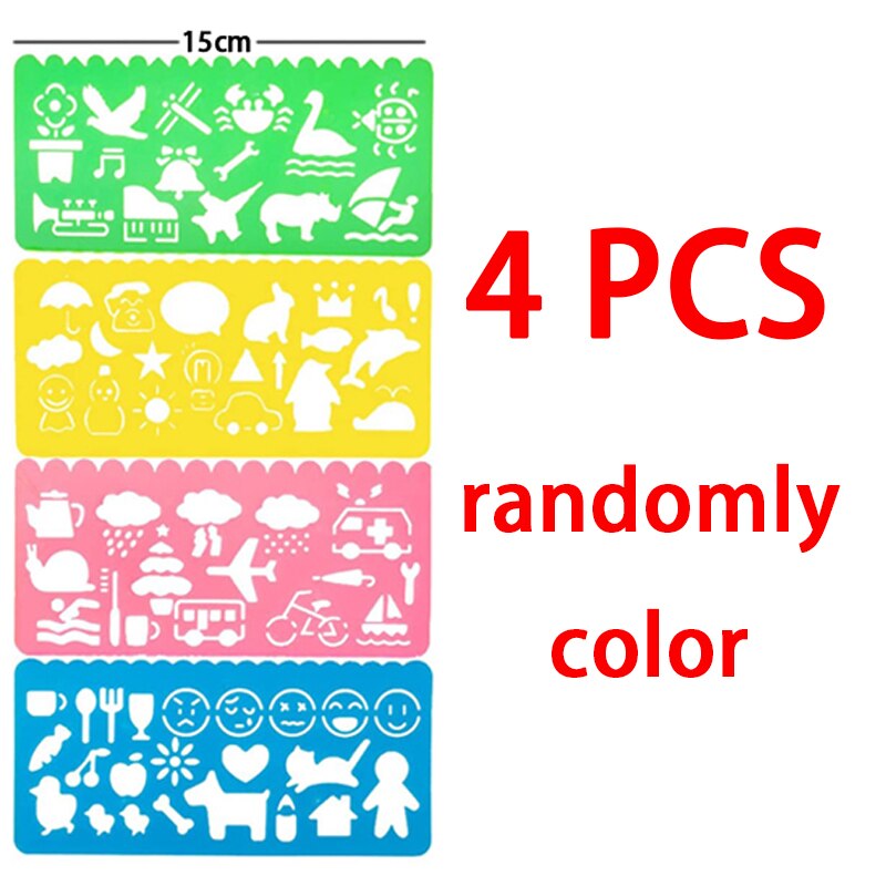 104 pcs mini rainbow scratch paper art craft kits kids diy drawing toy with graffiti stencil stylus scraping painting card: 4 pcs
