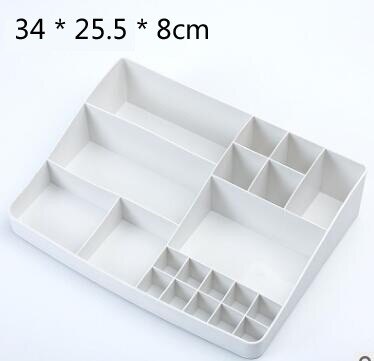 1 stk simpel stil makeup organizer opbevaringsboks plast kosmetik diverse opbevaringsholder til hus opbevaring kontor bord: Grå - stor