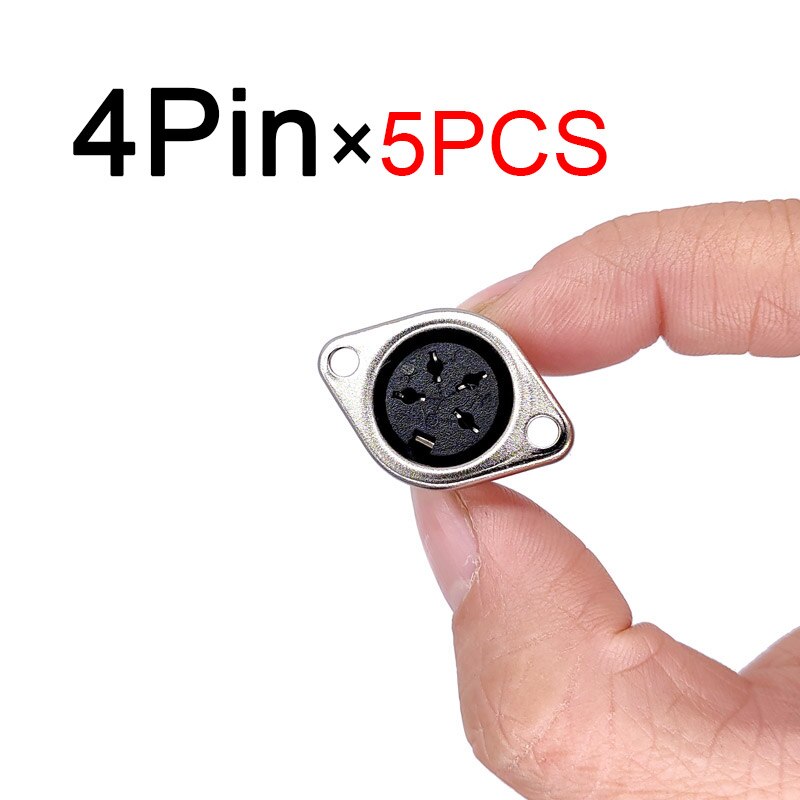 5Pcs Computer Keyboard Plug DIN S Terminal Connector 3P4P5P6P7P8P Female Socket Mount adapter SOLDER MIDI cable connector: 4Pinx5pcs