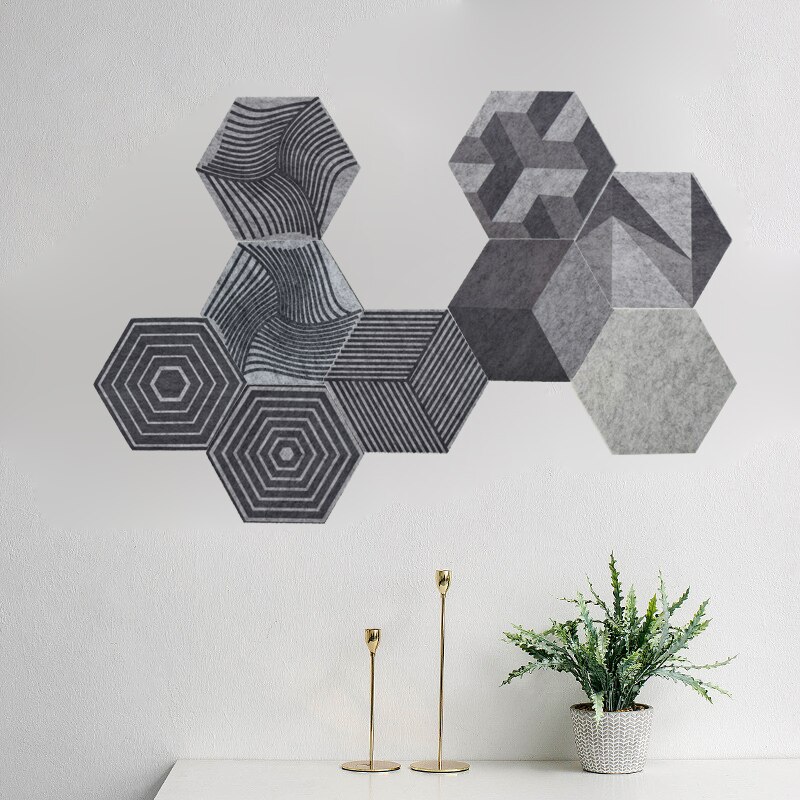 9mm tjock hårdgrå sexkant filt tyg foto display meddelande anslagstavla konst heminredning fieltro para manualidades 1pc
