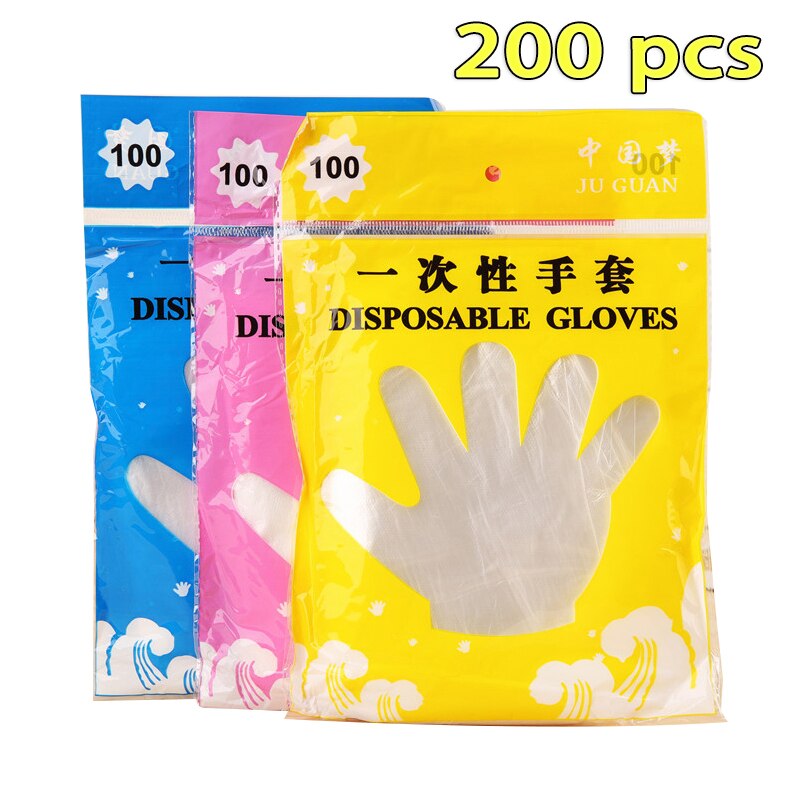 Surface Convex Processing Convenient Plastic Transparent Safety Hygiene Useing Eco-friendly Home Products Disposable Gloves: 200pcs