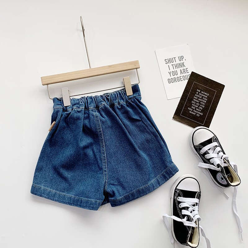 0-5Y Kids Baby Kleding Baby Meisjes Denim Shorts Onregelmatige Shorts Broek Kid Lichtblauw Denim Shorts Elastische Taille