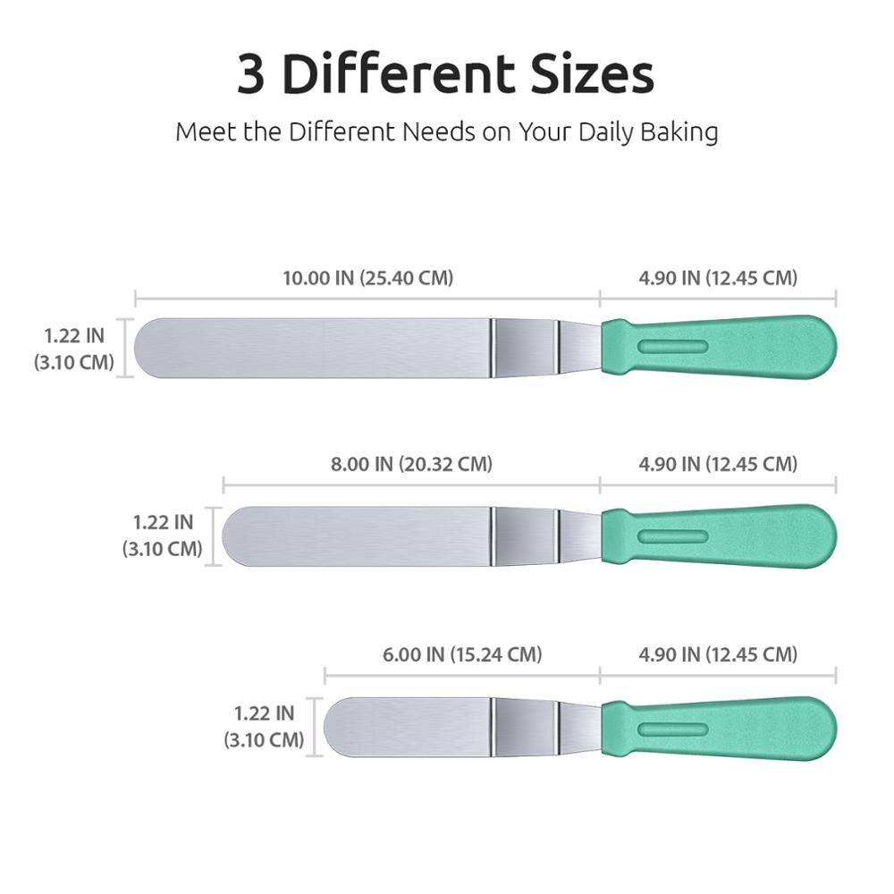 U-Smaak 6 &quot;8&quot; 10 &quot;Icing Spatel Rvs Gebak Cake Spatel Soepeler Fondant Strooier Icing frosting Bakken Decorating Tool