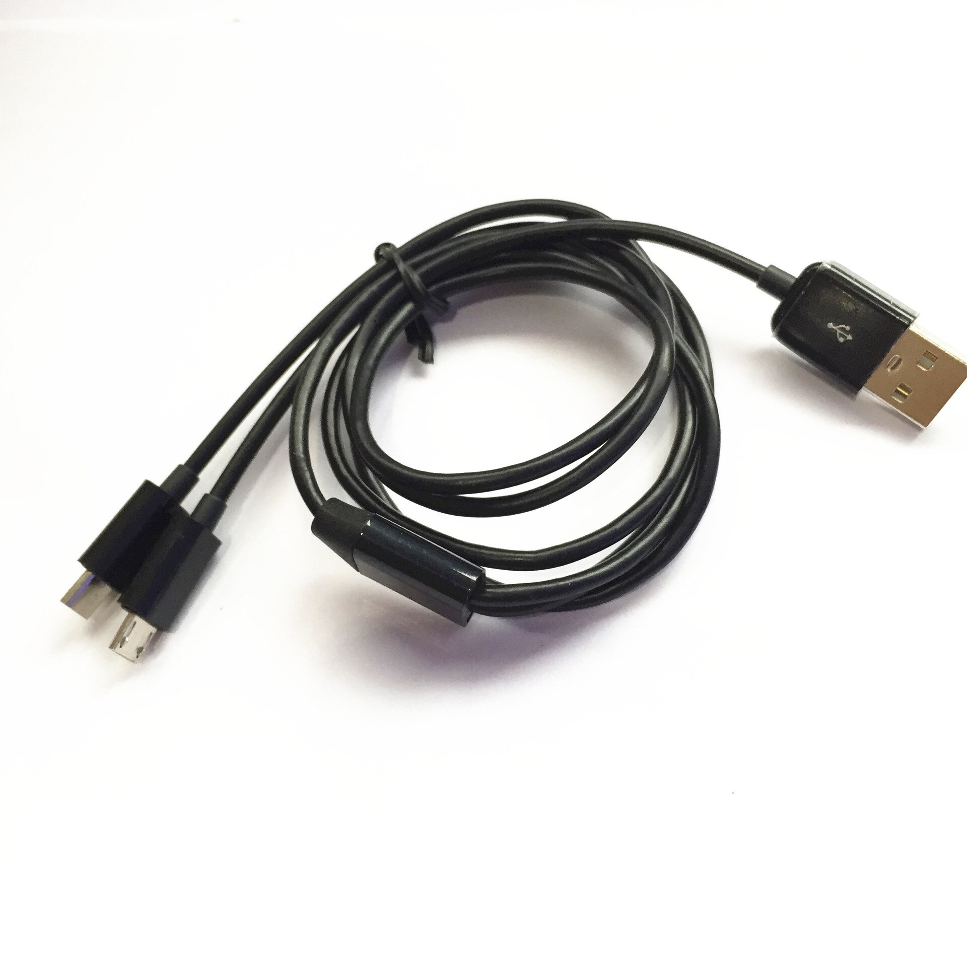 2in 1 USB 2.0 A male to 2 Micro 5 pin data SYNC charging cable