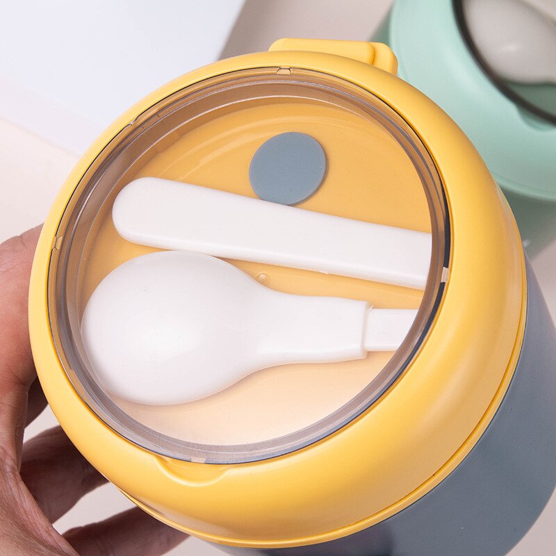 Mini caixa de almoço térmica recipiente de alimentos com colher de aço inoxidável copo de sopa de vácuo isolado lancheira taza desayuno portatil
