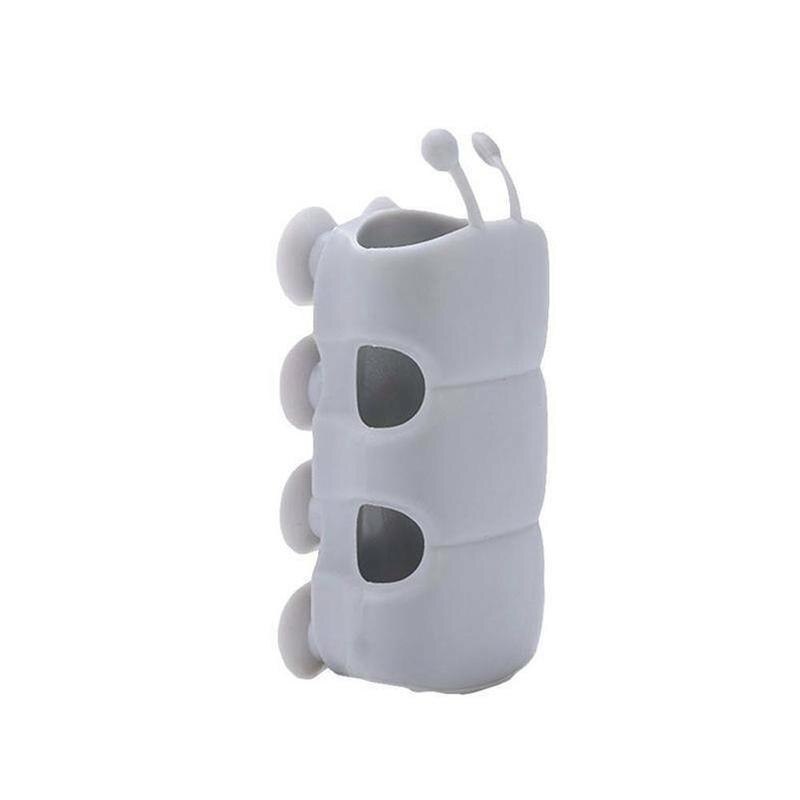 Caterpillar insecte forme pluie pomme de douche support de support fixe chauffe tasse Base eau cadre Silicone buse d'aspiration salle de bain soutien-gorge N1I4: gray