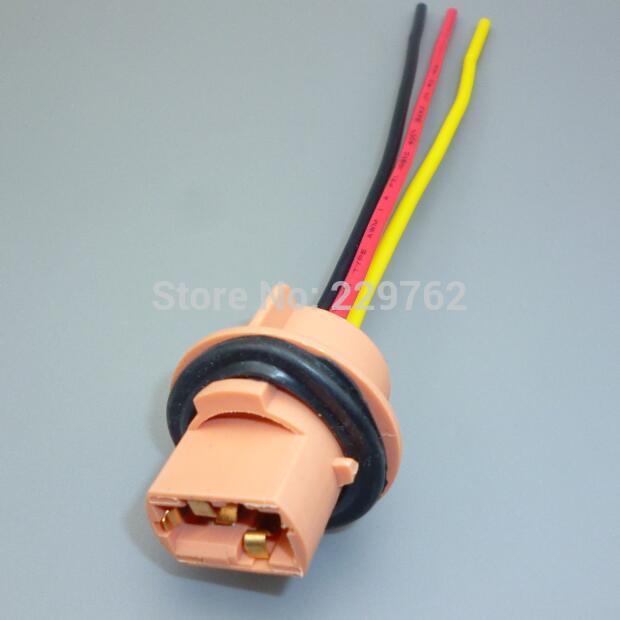 Soporte de bombilla LED T15, T13, G18, T20, 7440, 7443, T4W, adaptador de enchufe, lámpara de luz lateral de estacionamiento, adaptador de arnés de cableado, 2 uds.: 2PCS T20 3Pin
