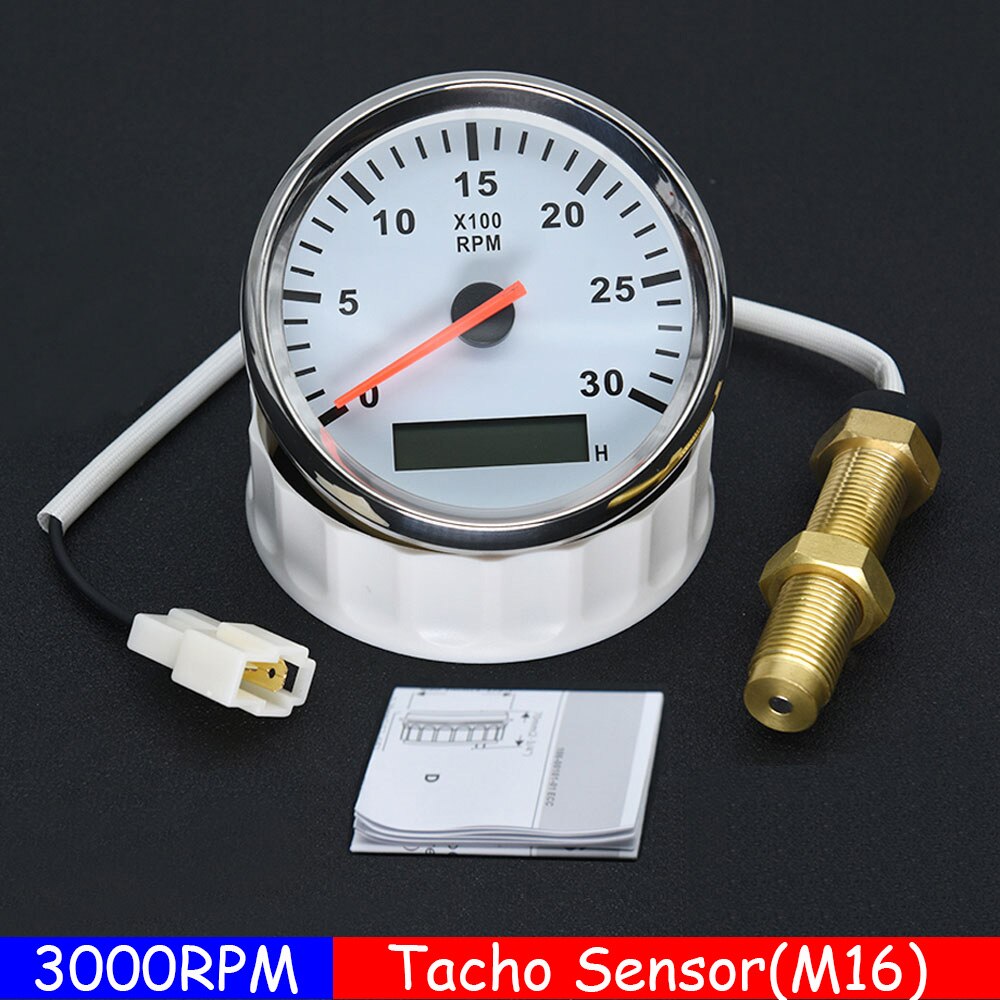 Tacómetro Digital para coche de gasolina diésel, medidor de RPM, 3K, 4K, 6K, 8K, RPM, 85mm: 3KRPM WS M16