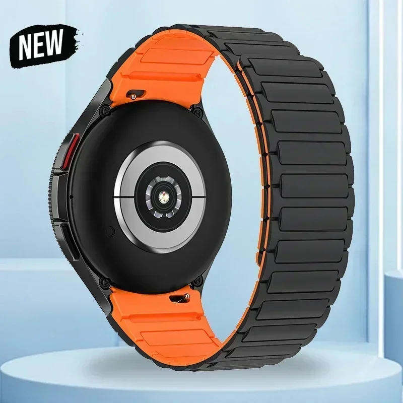 20 mm Silikon-Magnetarmband für Samsung Uhr Galaxis4 6 klassisch 43 mm 47 mm 42 46 mm 6 5 4 44 40 mm Keine Lückenarmband 5Profi 45 mm Armbinde