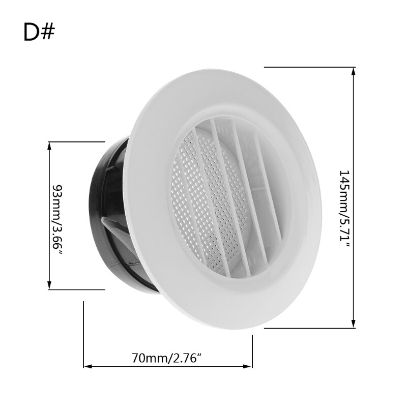 Y1UD Air Vent Extract Valve Grille Round Diffuser Ducting Ventilation Cover 100mm