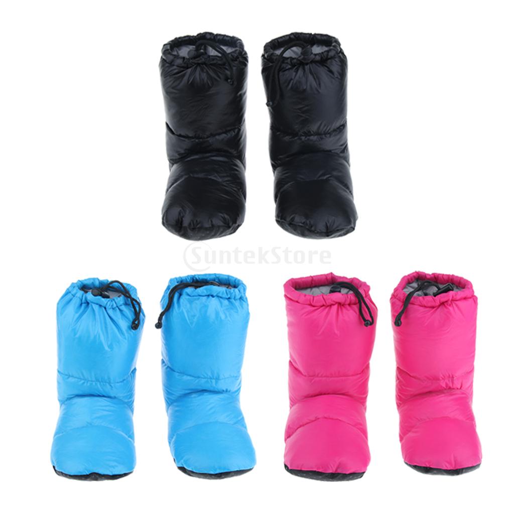 Unisex Insulated Slippers Booties Down Slippers for Men Women Outdoor Indoor Camping Backpacking, Keep Your Feet Warm