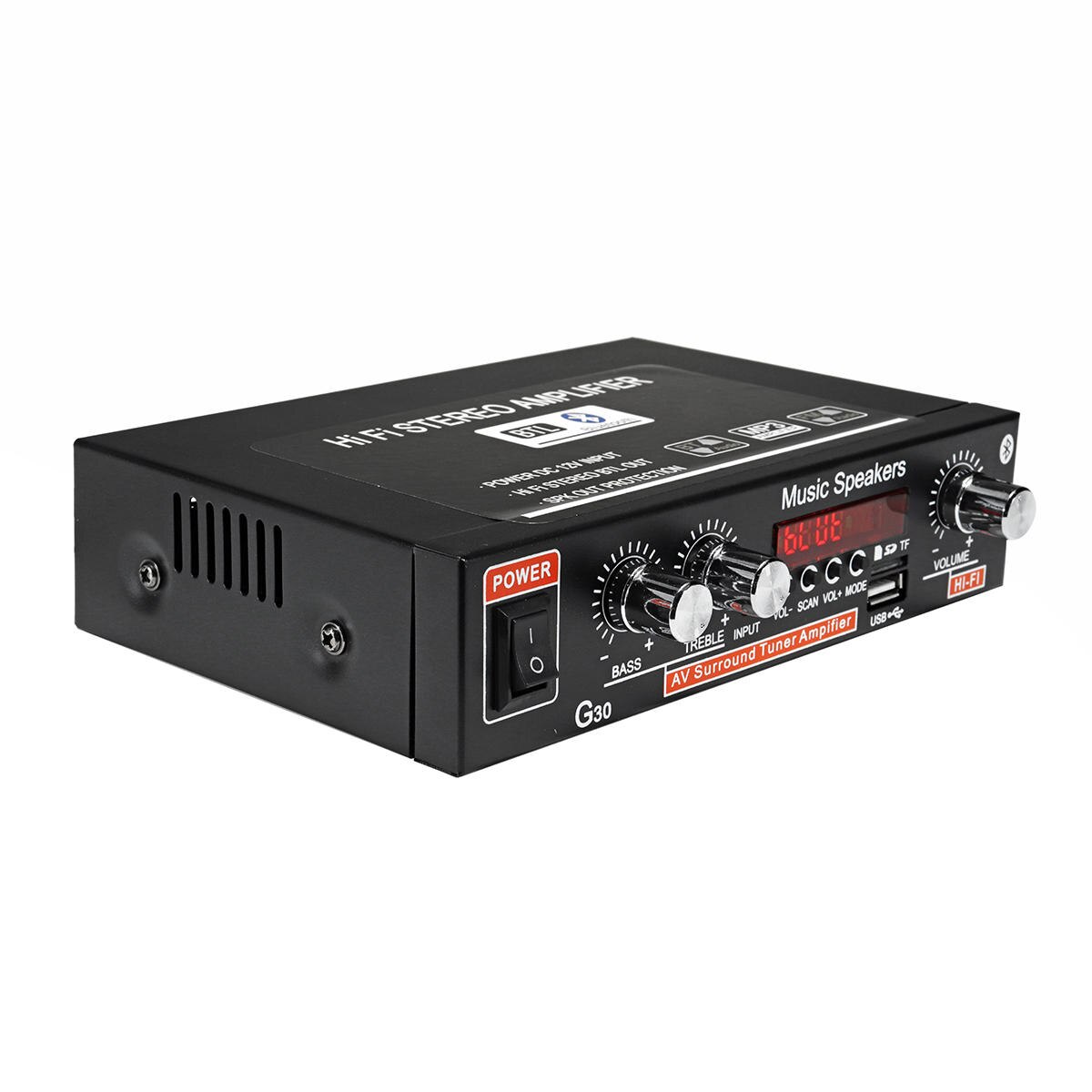 Lcd Display Hifi Audio Stereo Eindversterker Bluetooth Fm Radio Auto Thuis Afstandsbediening