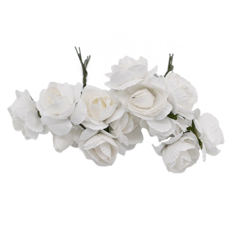 3cm 72PCS Artificial Flowers Paper Flower Head Bouquet DIY Craft Wreath Scrapbooking Flower Wedding Decoration Party Supplies