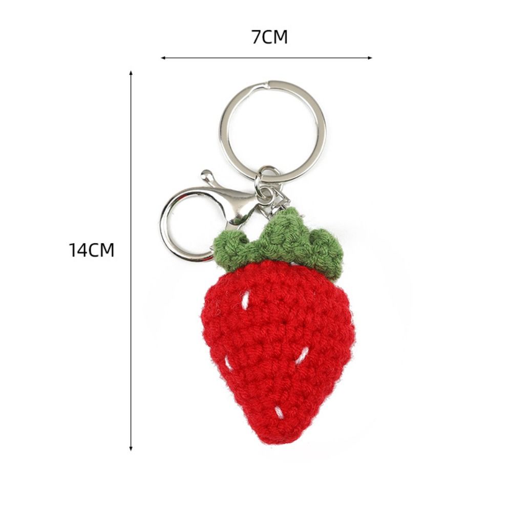 Neue gestrickte Frucht Schlüssel bund Simulation Erdbeer Kirsche Birne Pfirsich Schlüssel ring Frauen Mädchen Auto tasche Schlüssel Anhänger Schmuck Schlüssel halter