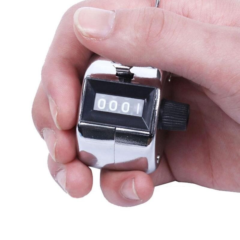 Mini Digital Hand Tally Counter 4 Digit Number Manual Metal Tally Click Recorder Held Clicker 0-9999 Golf Counting Timer Co D1L8