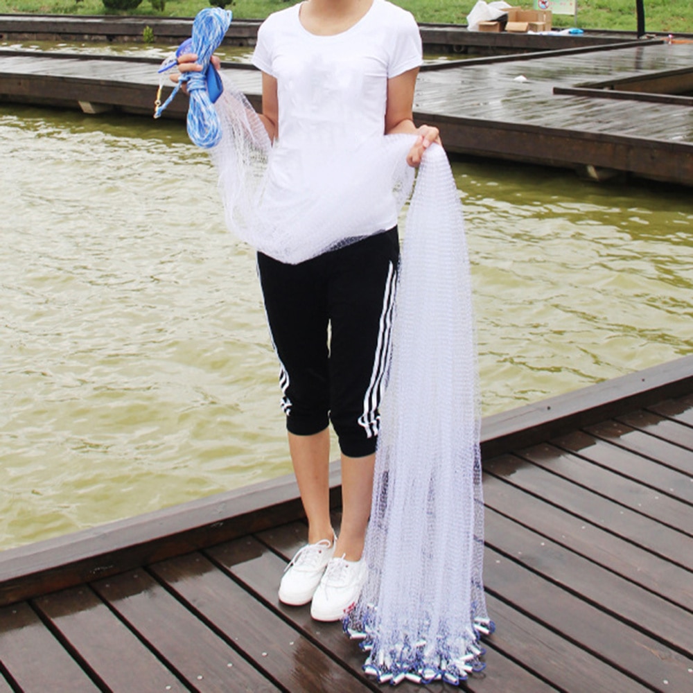 1pc High Strengthen Nylon Monofilament Net Loop-free Catch Fishing Network Hand Throw Fishing Net for Fishing Enthusiasts