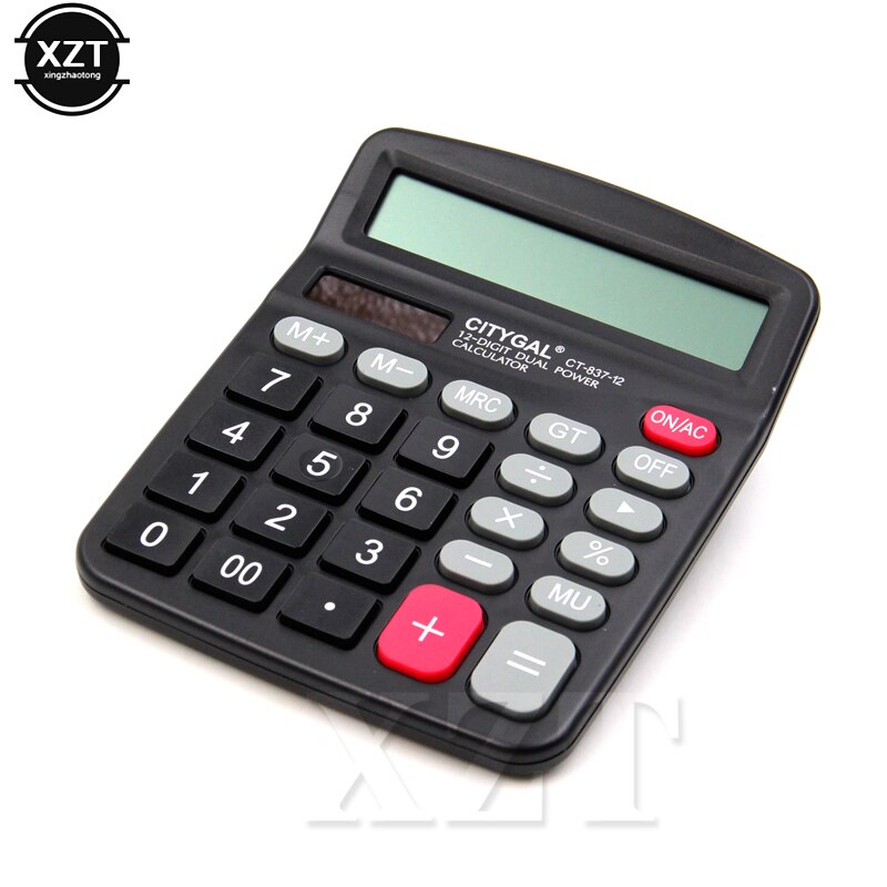 12 Digit Large Screen Home Office Calculator Stationery School Battery Powered Calculator Desktop Electronic Calculator