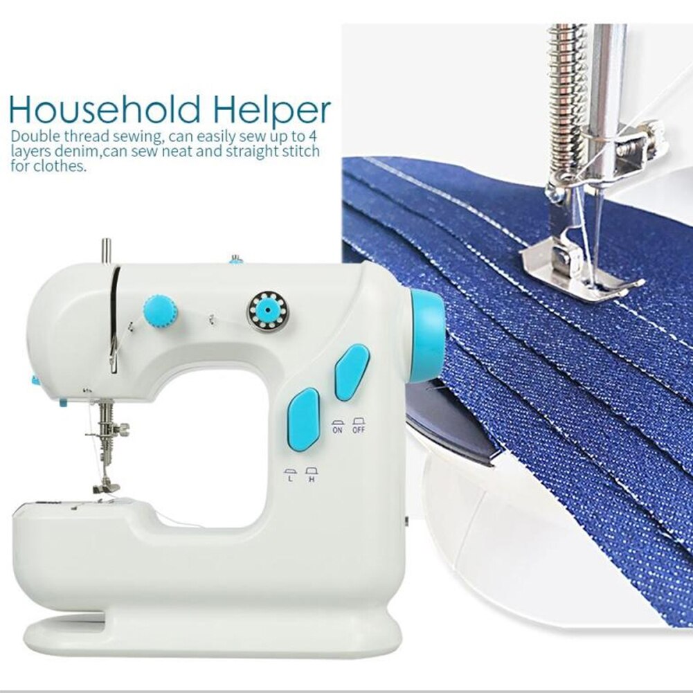 Household Sewing Machine Electric Double Threads Home Desk Sewing Knit Tool