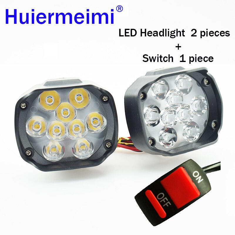 1 pair Motorcycle LED Headlight Scooter auxiliary Spotlight Headlamp 12V 24V 6500K Moto Fog lights Motorbike Spot Head Lamp DRL