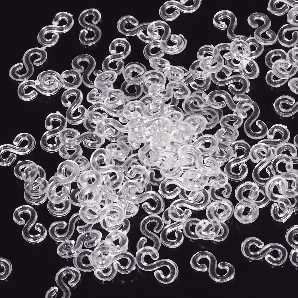 500Pcs 11X6Mm Transparante Loom Elastiekjes S Clips Voor Diy Sieraden Maken Loom Bands Gevlochten Armband haak Connector Accessaries