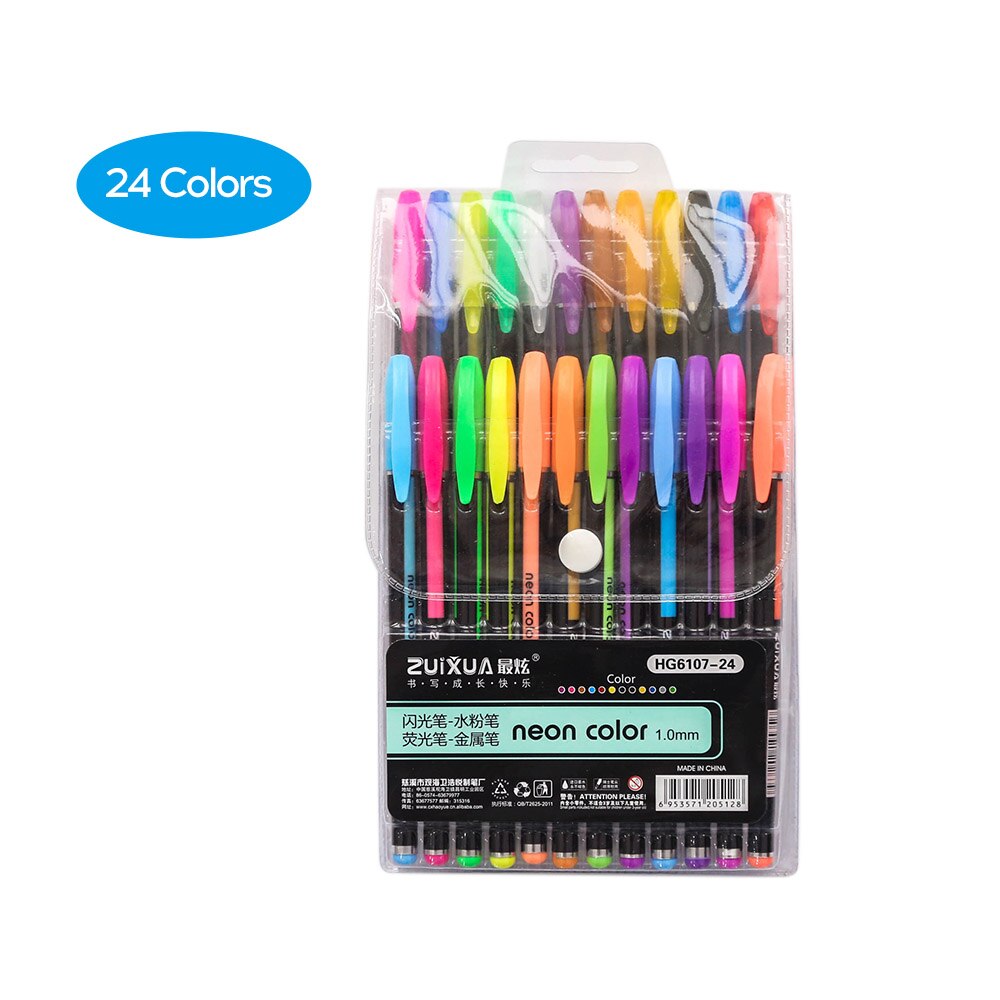 Multi Color Rainbow Highlighter Gel Pen Balpennen Handgrepen Schrijven Kleurrijke Inkt Voor Scrapbooking Tekening Student Schilderen: 24pcs