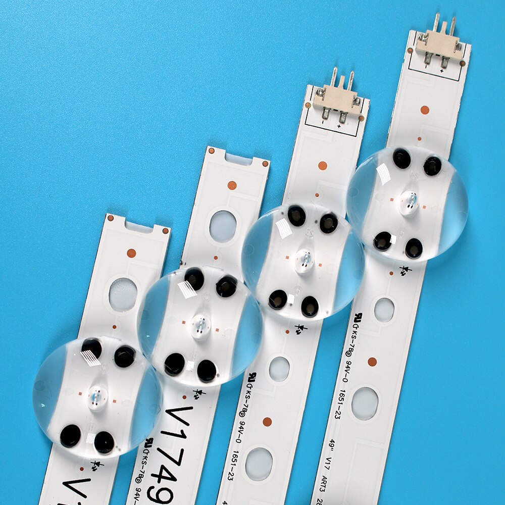 Kit 4 PCS LED strip For LG 49UV340C 49UJ6565 49UJ670V 49 V17 ART3 2862 2863 6916L-2862A 6916L-2863A V1749L1